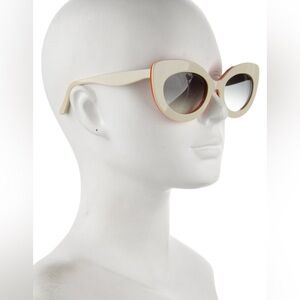 Illesteva Jackie Cat Eye Sunglasses with orange detail